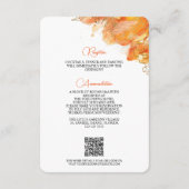 Verona Sunset Blooms Gold Wedding Details Informatiekaartje (Achterkant)