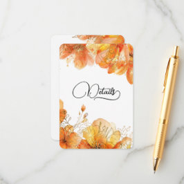 Verona Sunset Blooms Gold Wedding Details Informatiekaartje