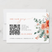 Verona Sunset Bright Sinaasappel Moderne foto QR-c Save The Date (Voorkant)