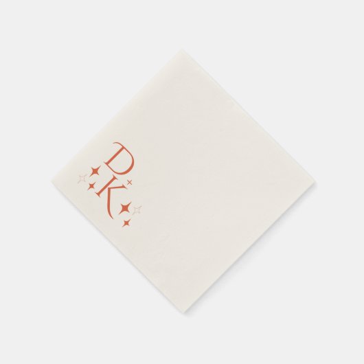 Verona Sunset bruiloft Initiaal servetten | Retro (Hoek)