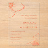 Verona Sunset Clematis Tekening Formele bruiloft � Acryl Uitnodigingen (Voorkant)