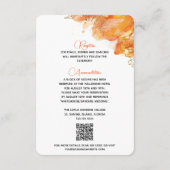 Verona Sunset Floral Gold Wedding Details Informatiekaartje (Achterkant)