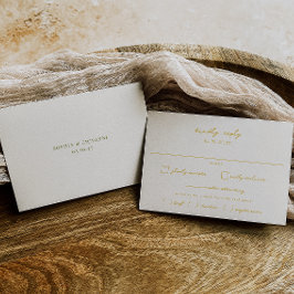 VERONA Sunset Geel Maaltijdkeuze Trouwen RSVP Kaartje