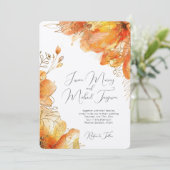 Verona Sunset Gold Floral Elegante bruiloft Kaart (Staand voorkant)