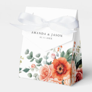 Verona Sunset Helder Sinaasappel Modern Bloemen Hu Bedankdoosjes