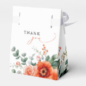 Verona Sunset Helder Sinaasappel Modern Bloemen Hu Bedankdoosjes (Achterkant)