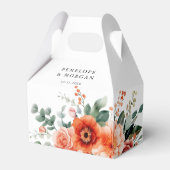 Verona Sunset Helder Sinaasappel Modern Bloemen Hu Bedankdoosjes (Achterkant)