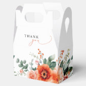 Verona Sunset Helder Sinaasappel Modern Bloemen Hu Bedankdoosjes (Geopend)