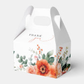 Verona Sunset Helder Sinaasappel Modern Bloemen Hu Bedankdoosjes (Voorkant Zijde)