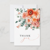 Verona Sunset Helder Sinaasappel Modern Bloemen Hu Bedankkaart (Voorkant)