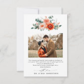 Verona Sunset Helder Sinaasappel Modern Bloemen Hu Bedankkaart (Achterkant)