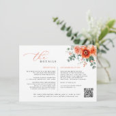 Verona Sunset Helder Sinaasappel Modern Bloemen Hu Informatiekaartje (Staand voorkant)