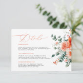 Verona Sunset Helder Sinaasappel Modern Bloemen Hu Informatiekaartje (Staand voorkant)