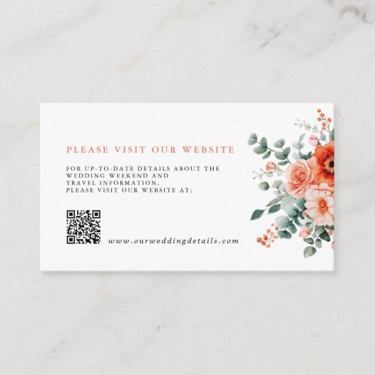 Verona Sunset Helder Sinaasappel Modern Bloemen Hu Informatiekaartje (Voorkant)