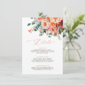 Verona Sunset Helder Sinaasappel Modern Bloemen Hu Informatiekaartje (Staand voorkant)