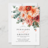 Verona Sunset Helder Sinaasappel Modern Bloemen Hu Kaart (Voorkant)