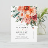 Verona Sunset Helder Sinaasappel Modern Bloemen Hu Kaart (Staand voorkant)