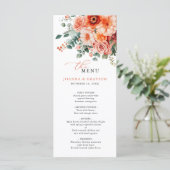 Verona Sunset Helder Sinaasappel Modern Bloemen Hu Menu (Staand voorkant)