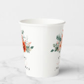 Verona Sunset Helder Sinaasappel Modern Bloemen Hu Papieren Bekers (Rechts)