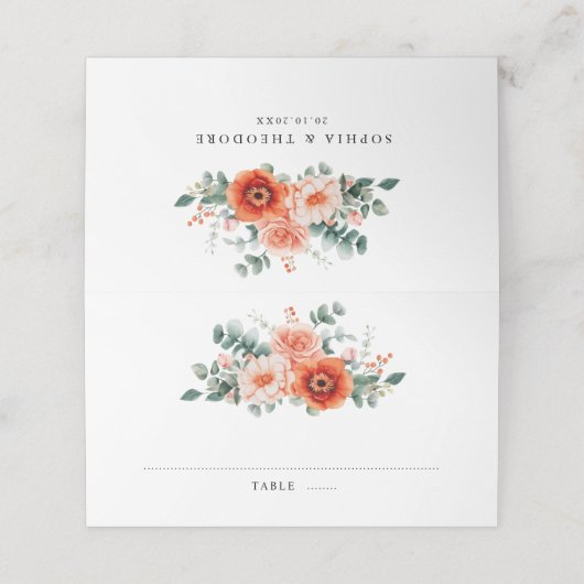 Verona Sunset Helder Sinaasappel Modern Bloemen Hu Plaatskaartje (Buitenkant ongevouwen)