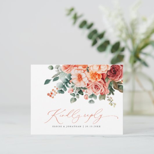 Verona Sunset Helder Sinaasappel Moderne Bloemen R Briefkaart (Staand voorkant)