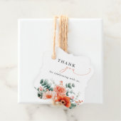 Verona Sunset Helder Sinaasappel Weddin Bedankt Bedankjes Labels (In situ)