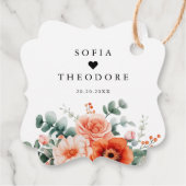 Verona Sunset Helder Sinaasappel Weddin Bedankt Bedankjes Labels (Achterkant)