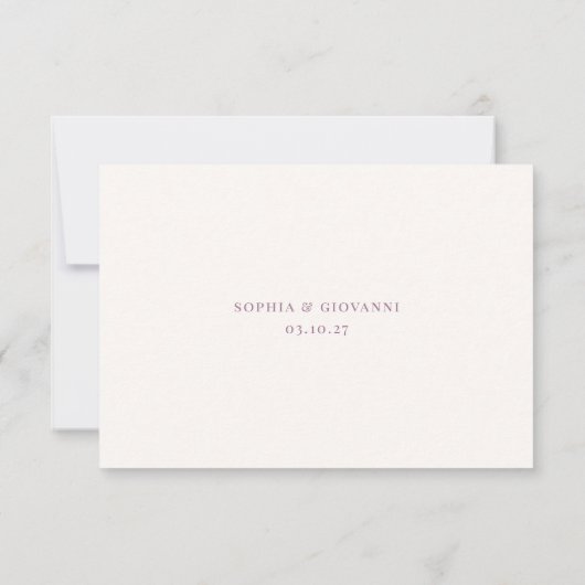 VERONA Sunset Mauve Maaltijdkeuze Trouwen RSVP Kaartje (Achterkant)