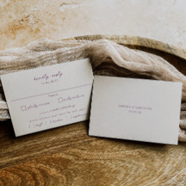 VERONA Sunset Mauve Maaltijdkeuze Trouwen RSVP Kaartje