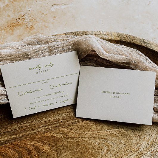 VERONA Sunset Moss Maaltijdkeuze Trouwen RSVP Kaartje