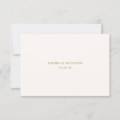 VERONA Sunset Moss Maaltijdkeuze Trouwen RSVP Kaartje (Achterkant)