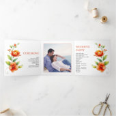 Verona Sunset oranje bloemen en foto bruiloft Drieluik Programma (Binnen)