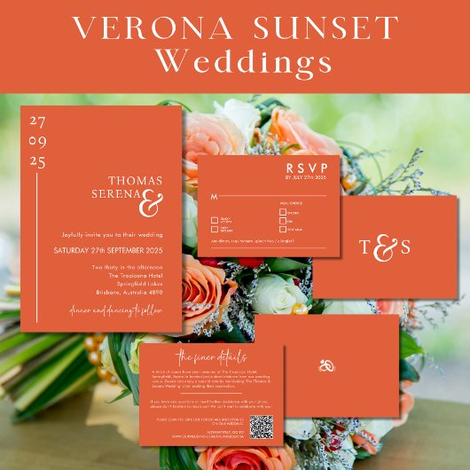 Verona Sunset Oranje QR-codebehuizing Kaart