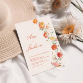 Verona Sunset Oranje Trouwbloemen  Kaart