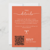 Verona Sunset QR Code Hand getrokken Wavy Curve Bo Kaart (Achterkant)