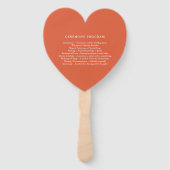 Verona Sunset Sinaasappel Eenvoudig Modern Trouwpr Handwaaier (Achterkant)