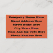 Verona Sunset Sinaasappel Effen Kleur Visitekaartje (Achterkant)