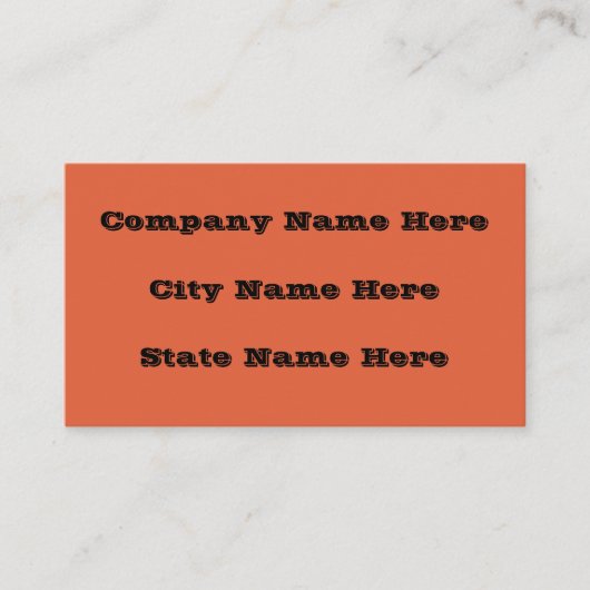 Verona Sunset Sinaasappel Effen Kleur Visitekaartje (Voorkant)