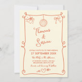 Verona Sunset Sinaasappel Hand getekend Franse Doo Kaart (Voorkant)