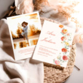 Verona Sunset Sinaasappel Trouwbloem QR Code Foto Kaart