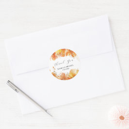 Verona Sunset Waterverf Bloemen Dank u bruiloft Ronde Sticker