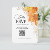 Verona Sunset Waterverf Floral QRcode bruiloft RSVP Kaartje (Staand voorkant)