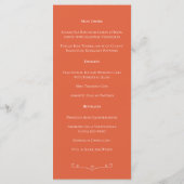 Verona Sunset Wedding Menu (Achterkant)