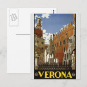  Verona Travel Advertisement Europe Toerisme Briefkaart (Voorkant / Achterkant)