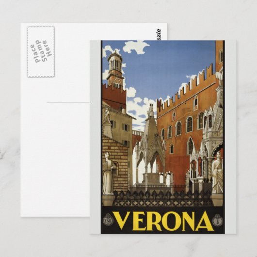  Verona Travel Advertisement Europe Toerisme Briefkaart (Voorkant / Achterkant)