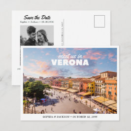 Verona Trouwdag Save the Date Italiaans Retro Briefkaart
