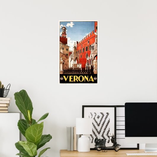 VERONA Veneto ITALIË -  Italiaans reizen Poster (Thuiskantoor)