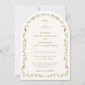 VERONA Wildflower Arch Lijst bruiloft Kaart (Voorkant)