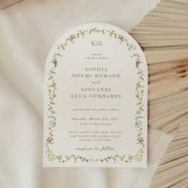 VERONA Wildflower Arch Lijst bruiloft Kaart