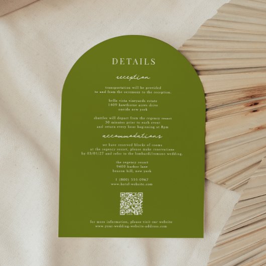 VERONA Wildflower Arch Lijst bruiloft Kaart